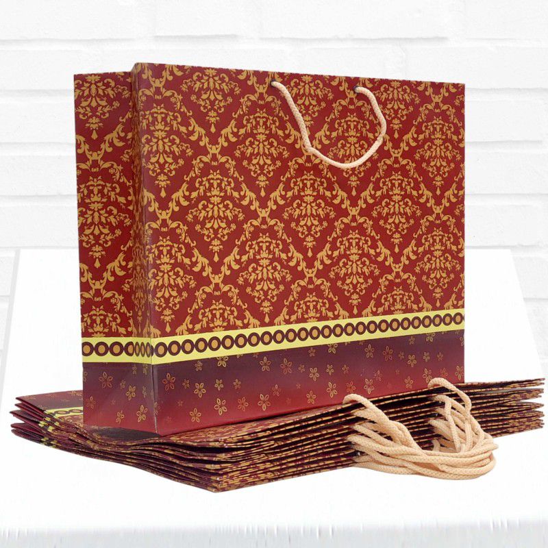 pb Papyrusbolsys Printed Party Bag  (Red, Gold, Pack of 6)