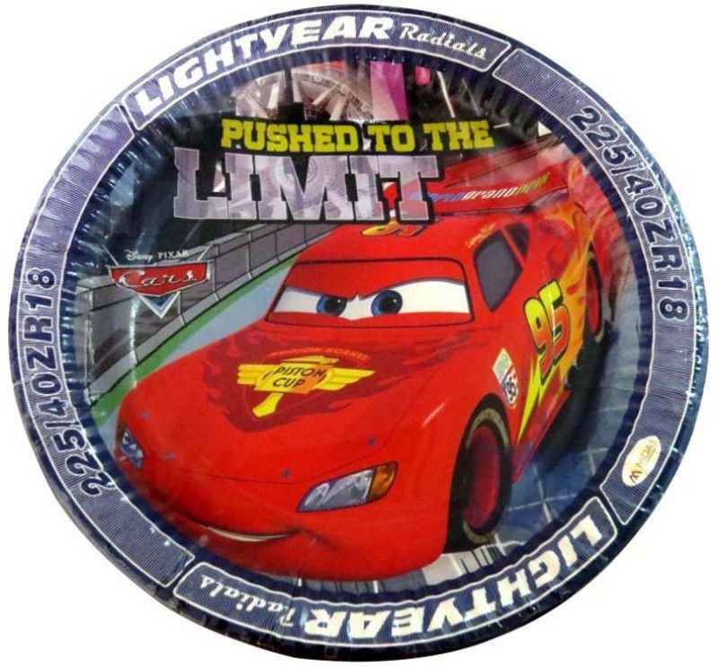 FUNCART Car Theme Half Plate  (Pack of 10)