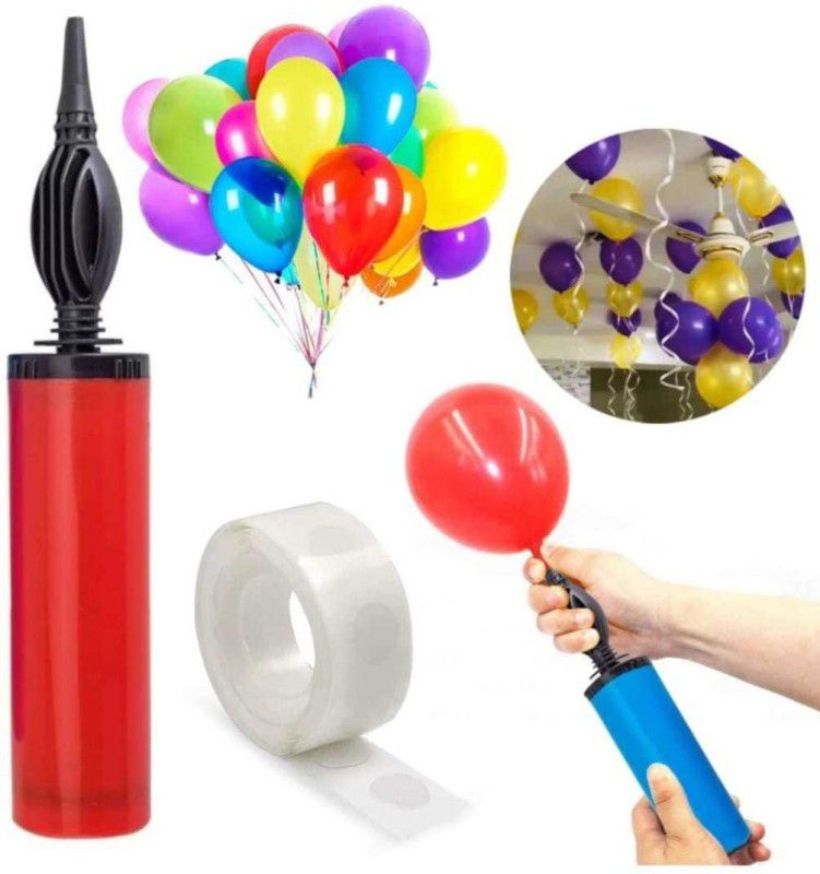 silvy BALLOONPUMP WITH 50 BALLOON FREE Balloon Pump  (Multicolor)