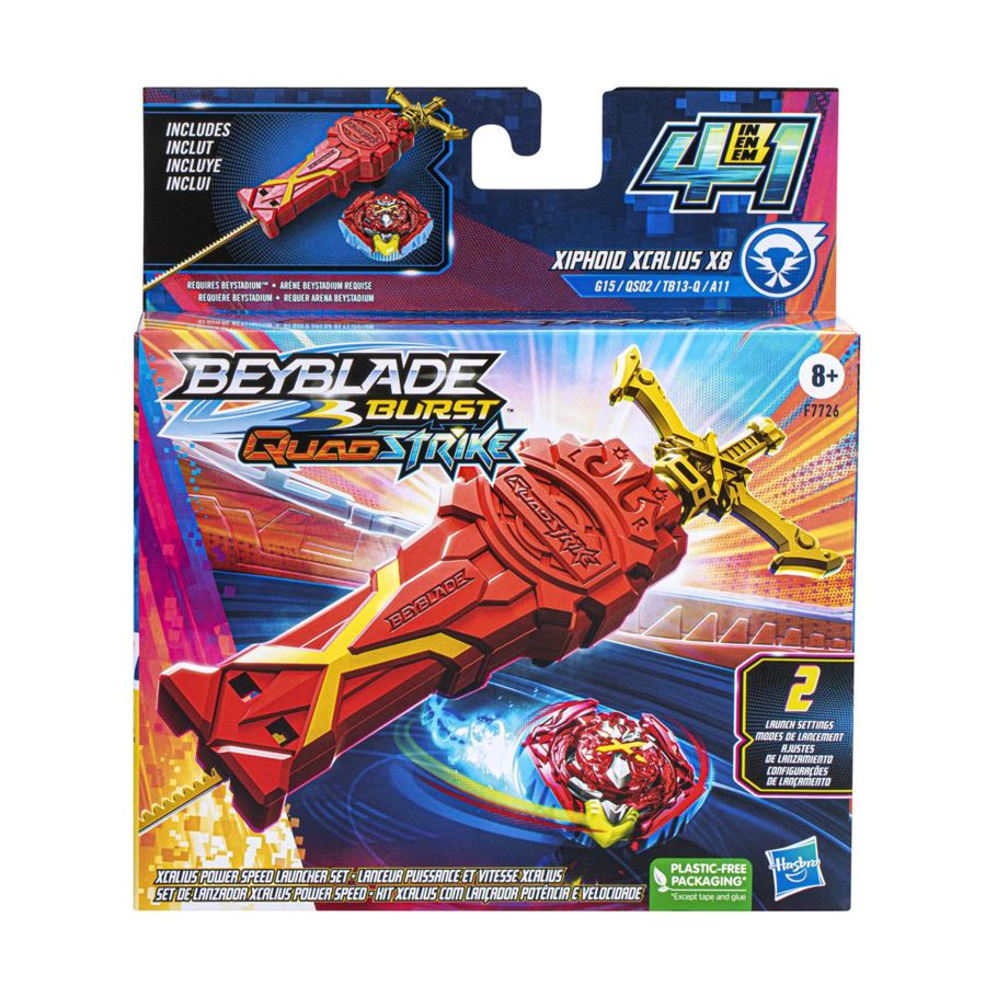 Beyblade Burst QuadStrike Xcalius Power Speed Launcher Set