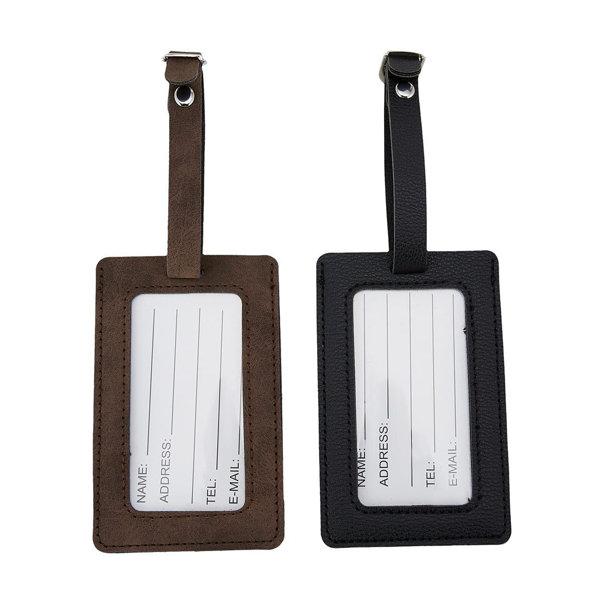 2 Piece Luggage Tag - Black & Tan