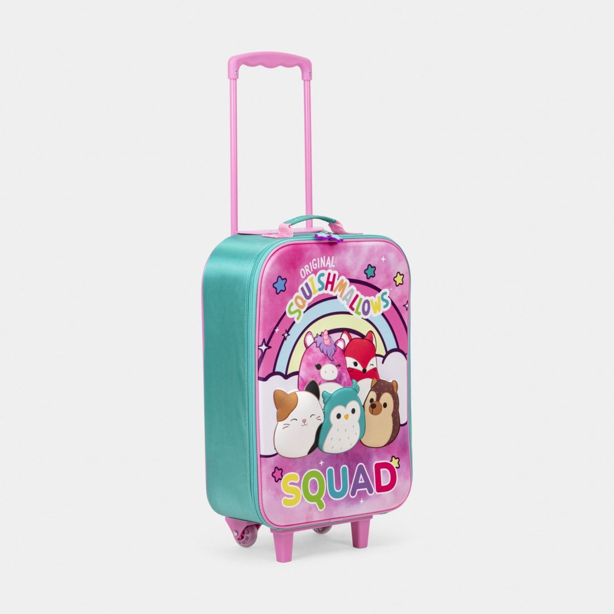 Original Squishmallows Squad 3D Soft Rolling Luggage