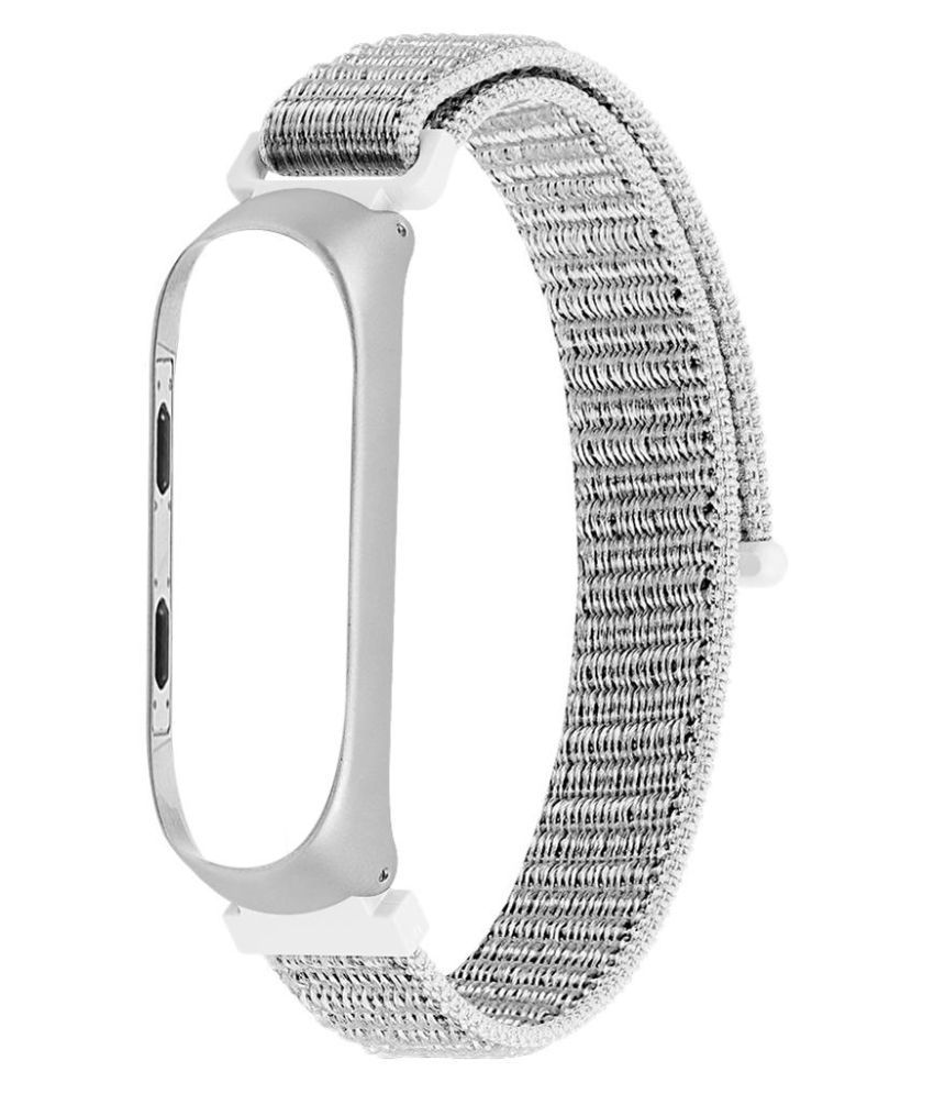 Mi Band 3 / 4 / 5 nylon loop white - Watch Strap
