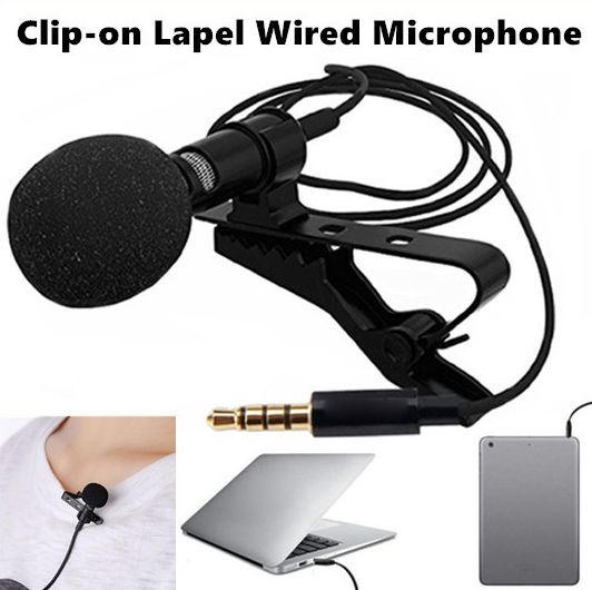 AVICUE Microphone Condenser Clip-on Lapel Lavalier Mic Wired Mikrofo/Microfon for Phone for Laptop Common Mini Portable 2020 New