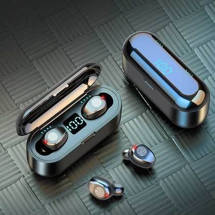 F9 TWS Bluetooth Earbuds à¥¤à¥¤  Wireless BT 5.0 Hifi Noise-Cancelling  Earphonesà¥¤à¥¤  W/1pc 2000mah Charging Case - Bluetooth Headphone - Bluetooth Headphone