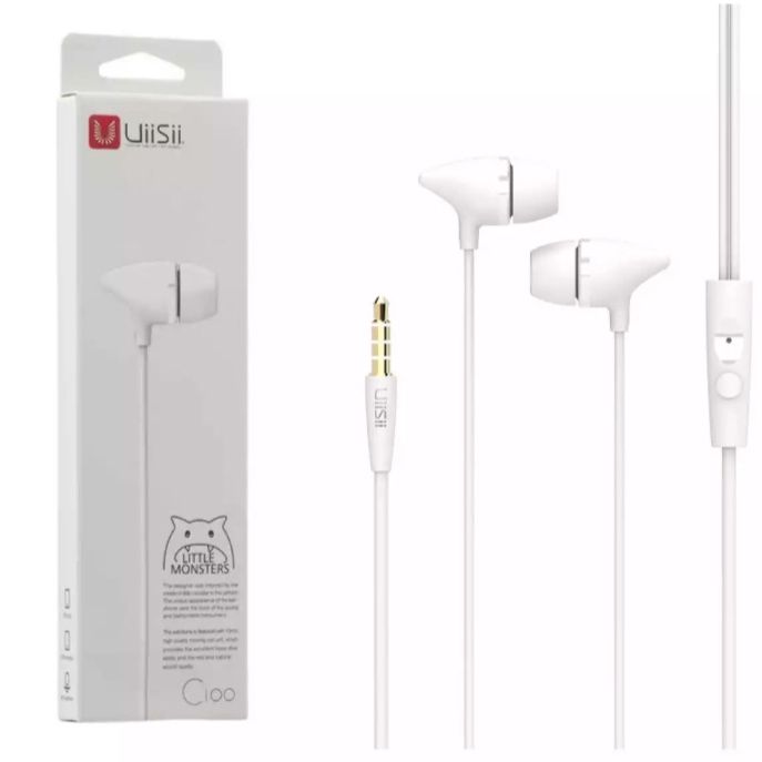 UiiSii C100 Super Bass Stereo In Ear Headphone  for Men and Women - Ear Phone - Headphone