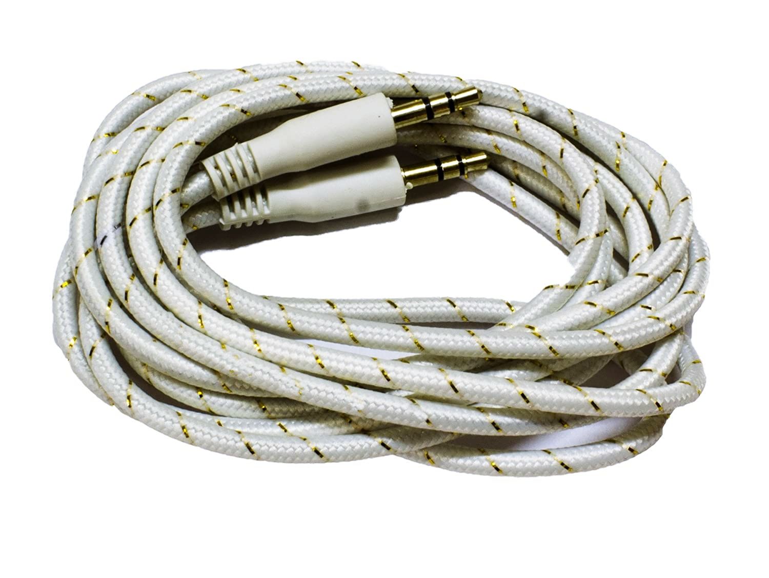 Aux Audio Cable White Color  M 8.5 ft white