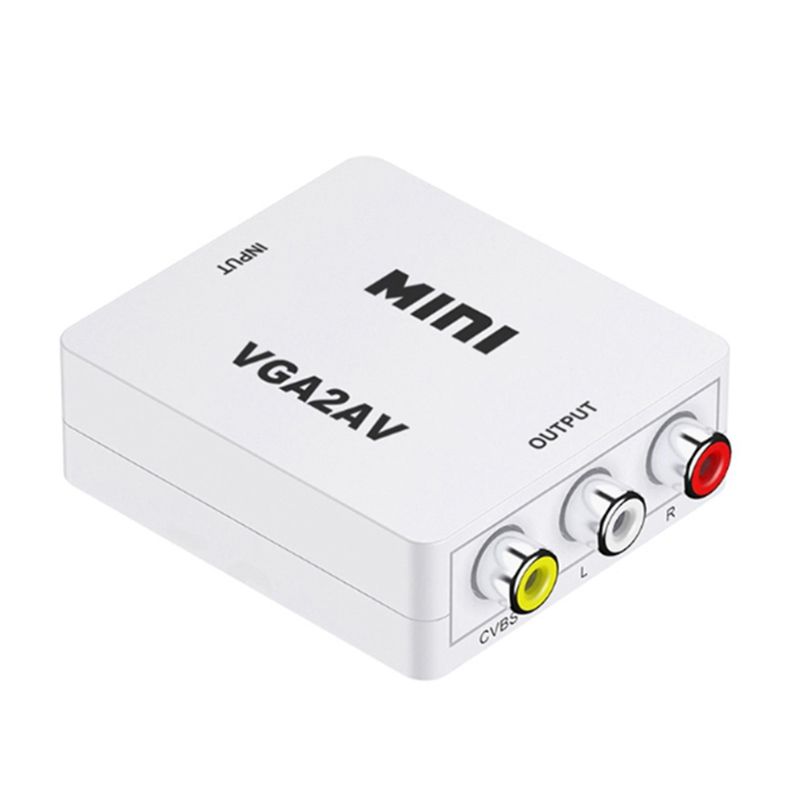 Mini VGA to AV Video Converter VGA to RCA PC to TV Vga to Av for AV Interface TV, Display and Other AV Interface Equipment