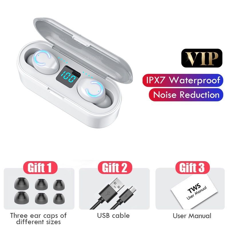 H&A Mini TWS Bluetooth V5.0 Earphones Wireless Headphones Earphones 9D Hifi Sports Waterproof Wireless Earphone Headset Earbuds