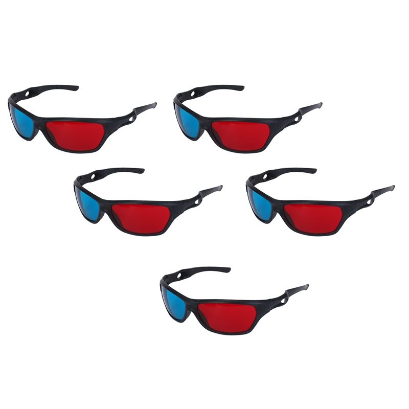 5x Red and Blue Anaglyph Dimensional 3D VISION Glasses For TV Movie Game DVD