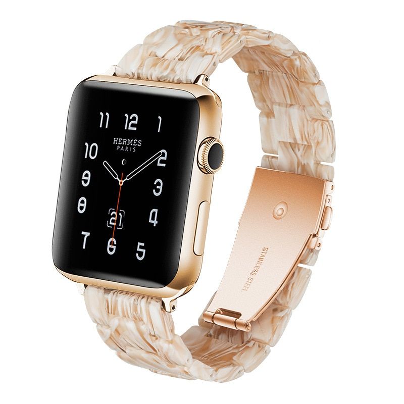 Resin Watch Band For Apple Watch 6 5 4 3 2 44mm 40mm transparent strap Bracelet For iWatch Band Replacement Series 6 5 4 3 38 42