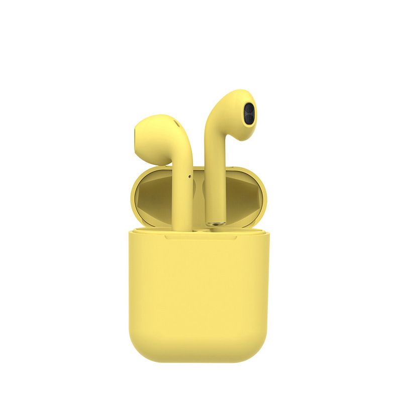 i12 TWS Bluetooth 5.0 Earbuds, True Wireless Bluetooth Earphones headset Auto Connection, Touch Control & Wireless charging Headset with Charging Case & Cable