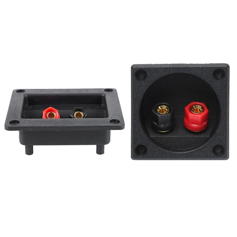 BRADOO- 2 Pcs Square Binding Post Type Speaker Box Terminal Cup Wire Connector Board , 90X78Mm & 57X57Mm