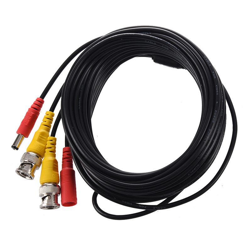 10m 33ft Security Video/ Power Cable BNC + RCA Plug Combination Cable for CCTV Camera