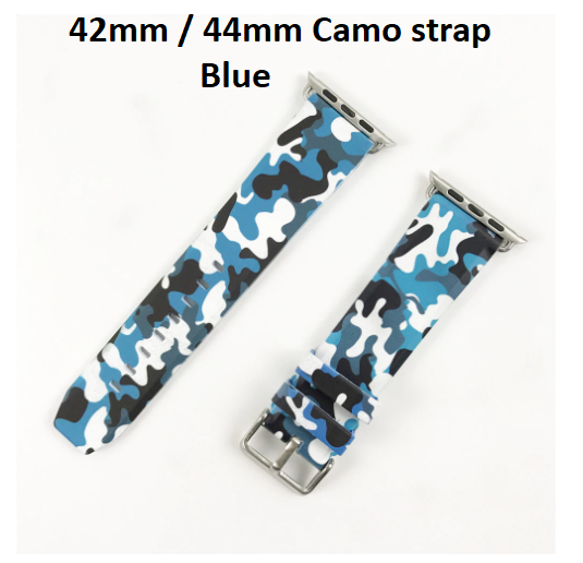42mm/44mm Green Camo Watch Band Sport Accessories Silicone Rubber Strap 4mm 42mm / 44mm - Watch Strap
