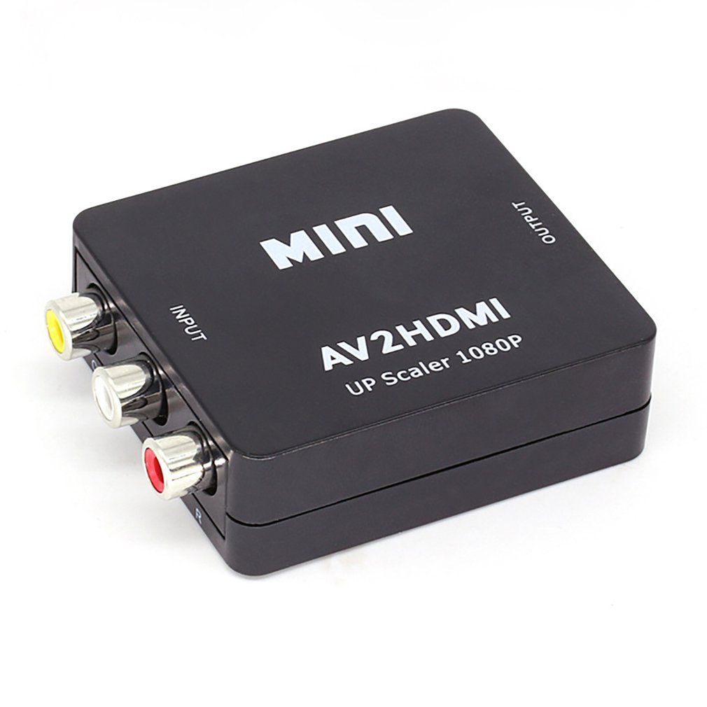 Rca To Hdmi-Compatible Av To Hdmi-Compatible 1080P Video Converter Ad Black