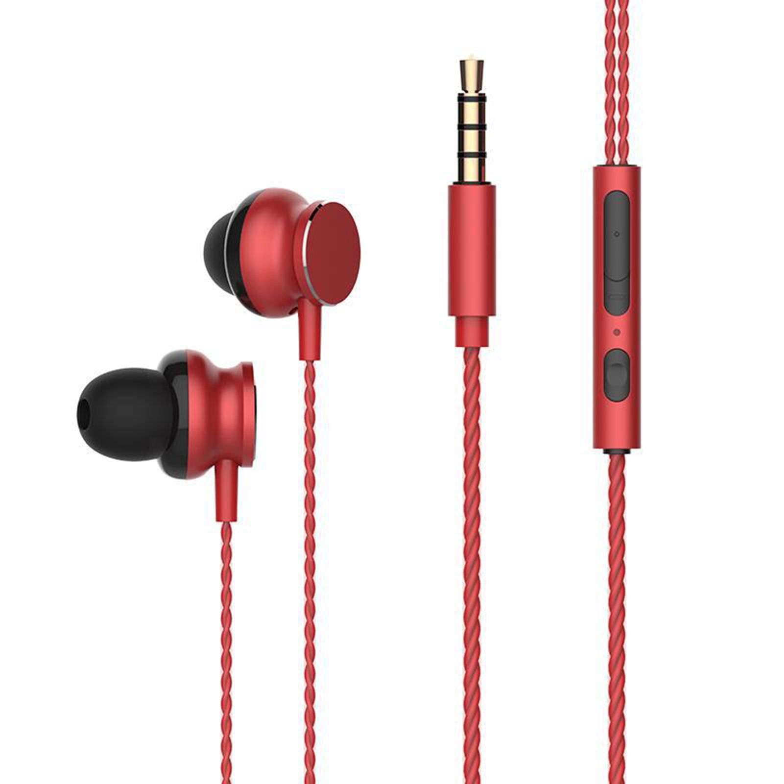 Universal Heavy Bass Wired In-ear Earphone Noise Reduction Earbuds with Mic