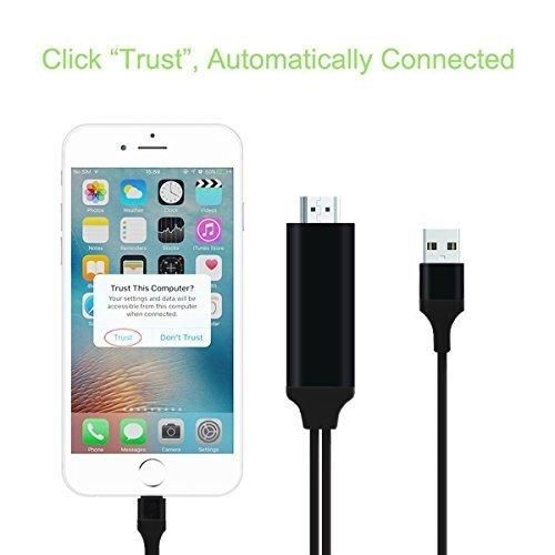audio Hizek HDMI Cable Lightning TO 2 Meter 1080p HDMI Video Cable Plug HDTV Adapter Audio