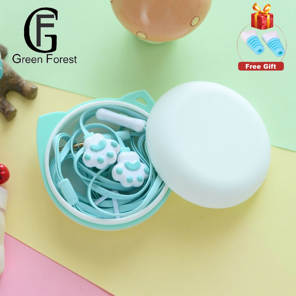 Greenforest Portable Cartoon Cute Claw 3.5mm Jack Wired In-ear Phone Earphones Headphone