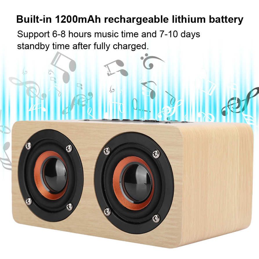Music Player Wooden Wireless Bluetooth Speaker Desktop for Computer
