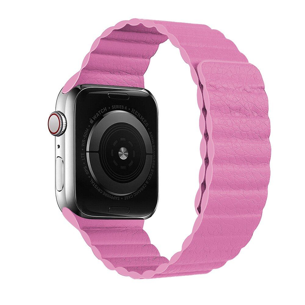 Leather loop for Apple Watch band 44mm 40mm 38mm 42mm Accessories Magnetic wristband belt bracelet iWatch serie 3 4 5 se 6 strap