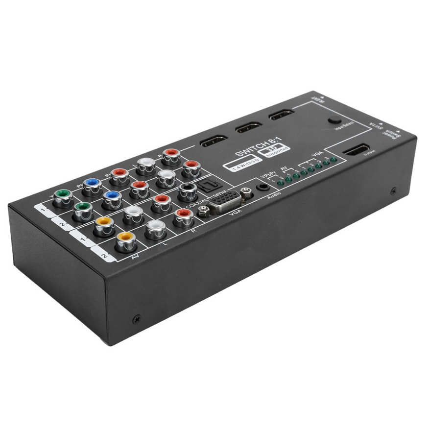 limeng la 100‑240v m001 multi‑functional hdmi audio extractor switcher with 8 inputs to 1 output