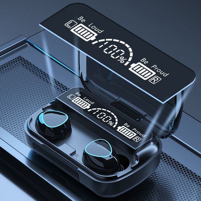 M10 TWS wireless bluetooth headset with breathing light touch control digital display panel version 5.1 0.1