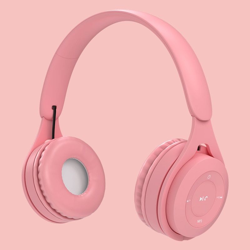 Bluetooth Wireless Headphones Macaron Color Hifi Music Auto Pairing Earphones Can Inserted TF Card Blue Pink Yellow Headsets
