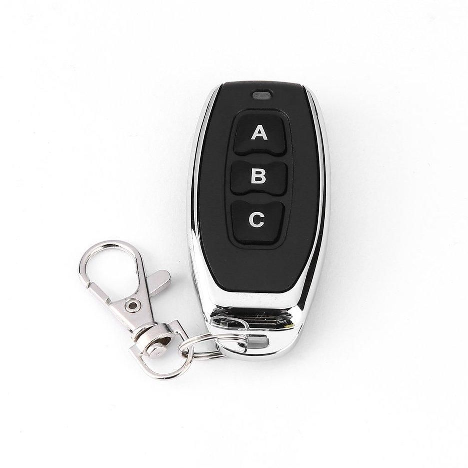 A 433MHz Wireless Metal 3 Key Garage Door Duplicator Learn Code Fob Control black
