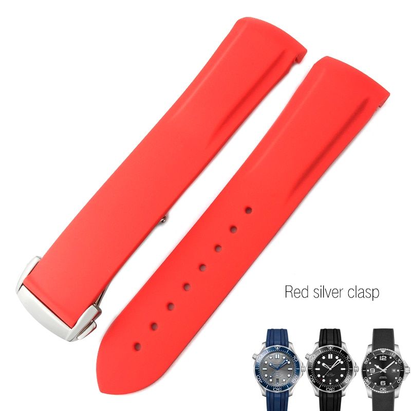 20/21/22mm Hight Quality Watch band For Omega Watch Seamaster 300 Planet-Ocean Seiko-SKX Conquest Rubber Silicone Longines Strap