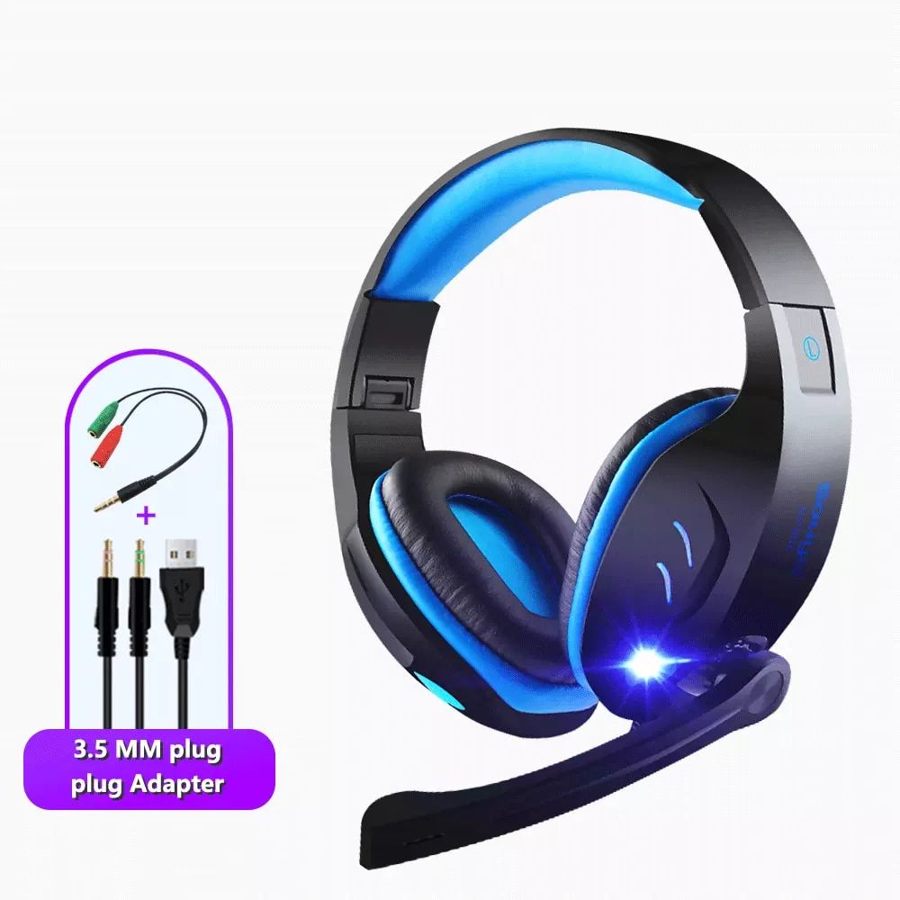 Gaming Headset Wired Headphones Stereo Surround Professional PS4 Gamer Headset HD Mic LED Light for PS4 PC Xbox  Computer