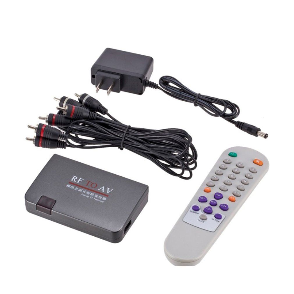 Rf To Av Analog Tv Receiver Converter Modulator Adapter Usb With Video Cable Black