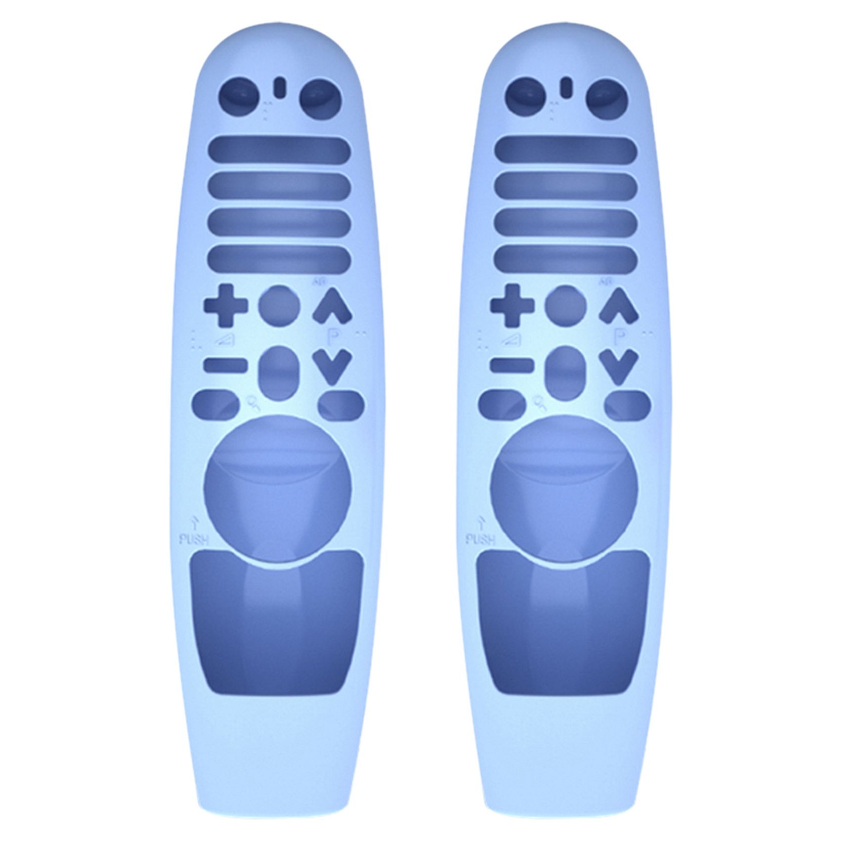 2X Protective Silicone Case Washable for Amazon LG AN-MR600 AN-MR650 AN-MR18BA AN-MR19BA Remote Control Luminous Blue