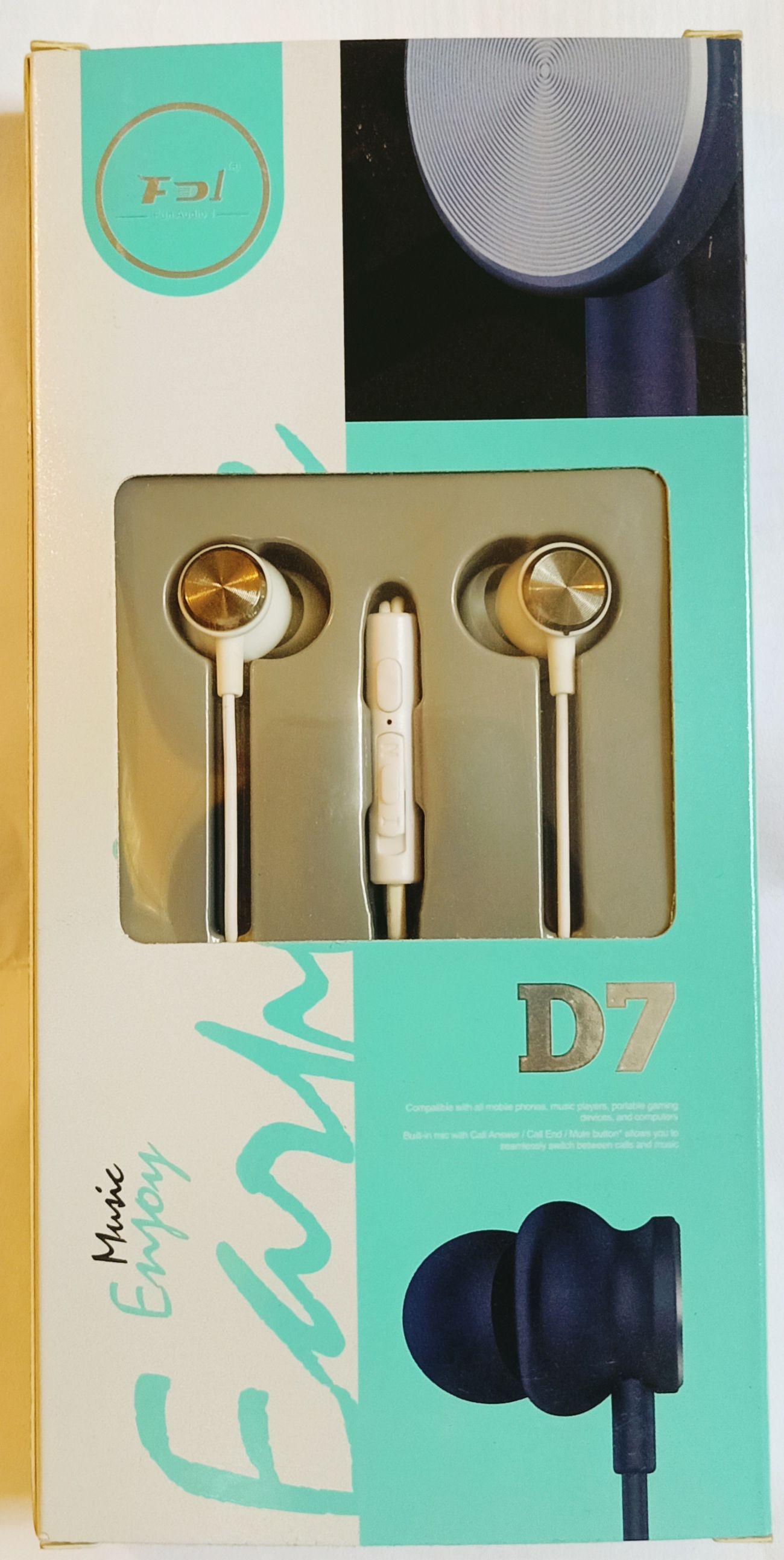 Music Enjoy Earphone FD1 D7 Extra Bass For Mobile, Computer and All Music Device and Phone