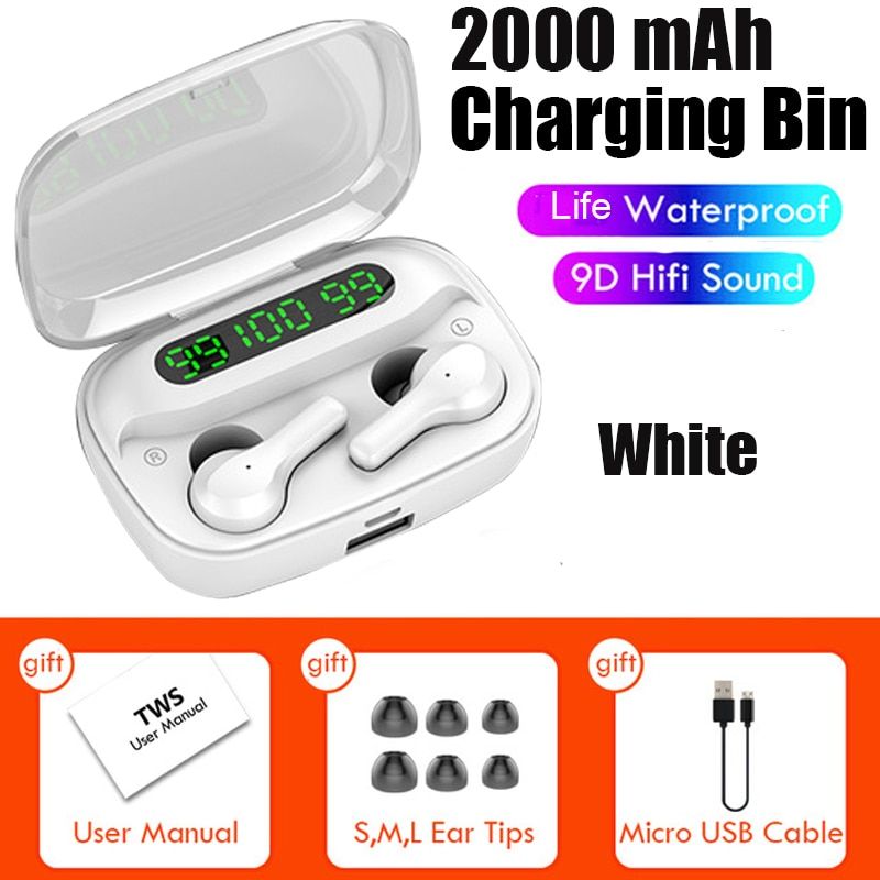 TWS 5.0 Wireless Bluetooth Earphone Touch Control Wireless Headphone Stereo Sports Waterproof Headphones Mini Earbuds With Mic