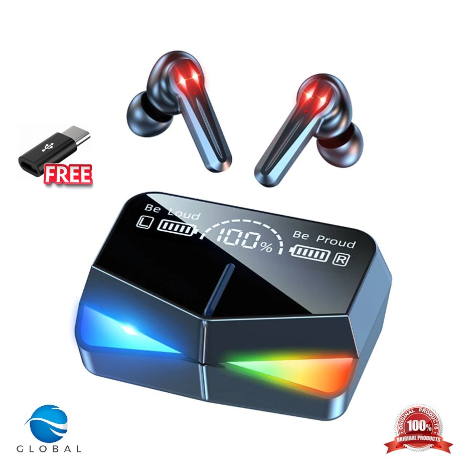 M28 TWS Earbuds True Wireless Stereo Earbuds RGB Low Latency Gaming Earphones Touch Control Bluetooth 5.1 Wireless Headphones With Mirror Screen Mini HD LED Display - Bluetooth Headphone
