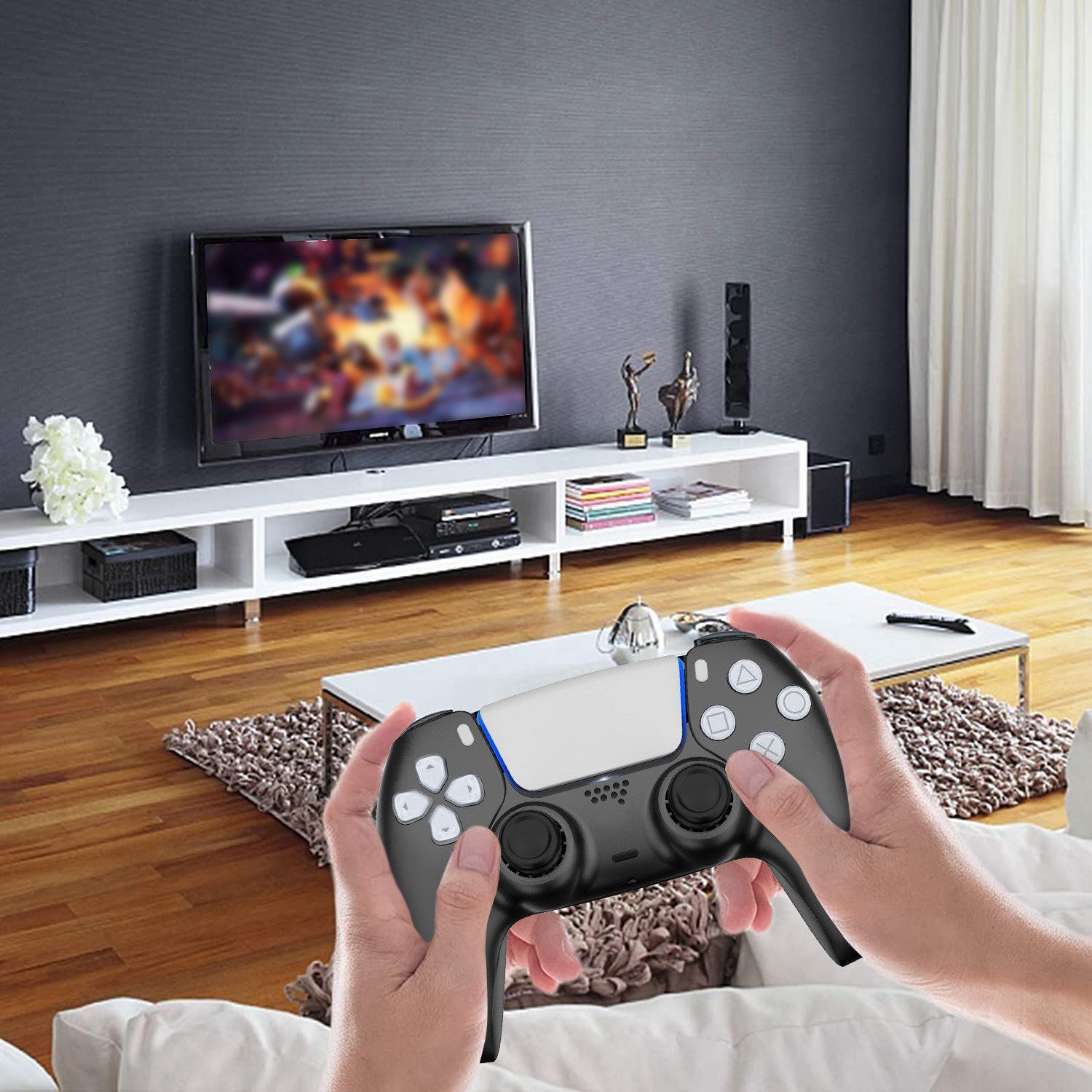 JYS Game Controller Replacement Shell Gamepad Case Front Cover Rear Cover for Sony PS5 Handle Set Decorative Strip Skin