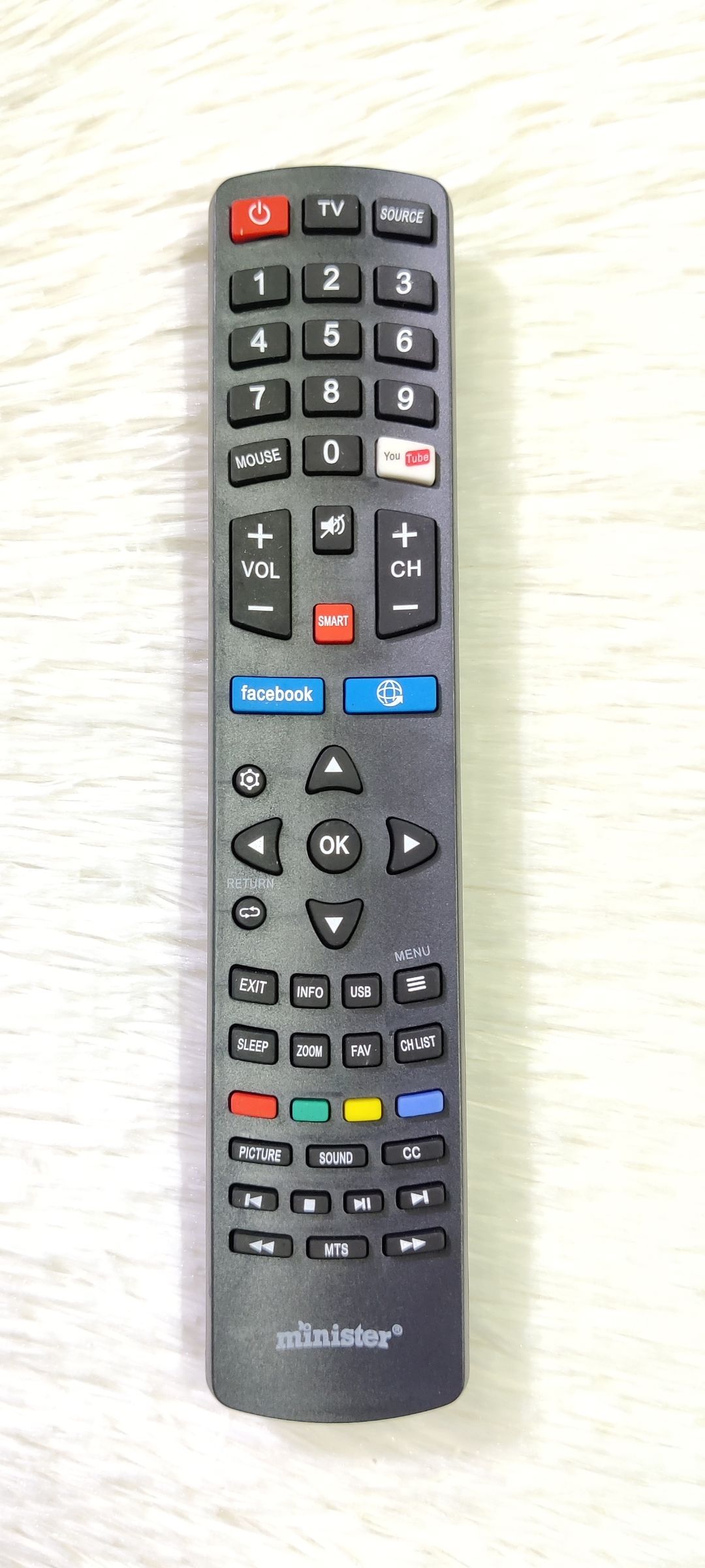 Minister led LCD smart TV remote