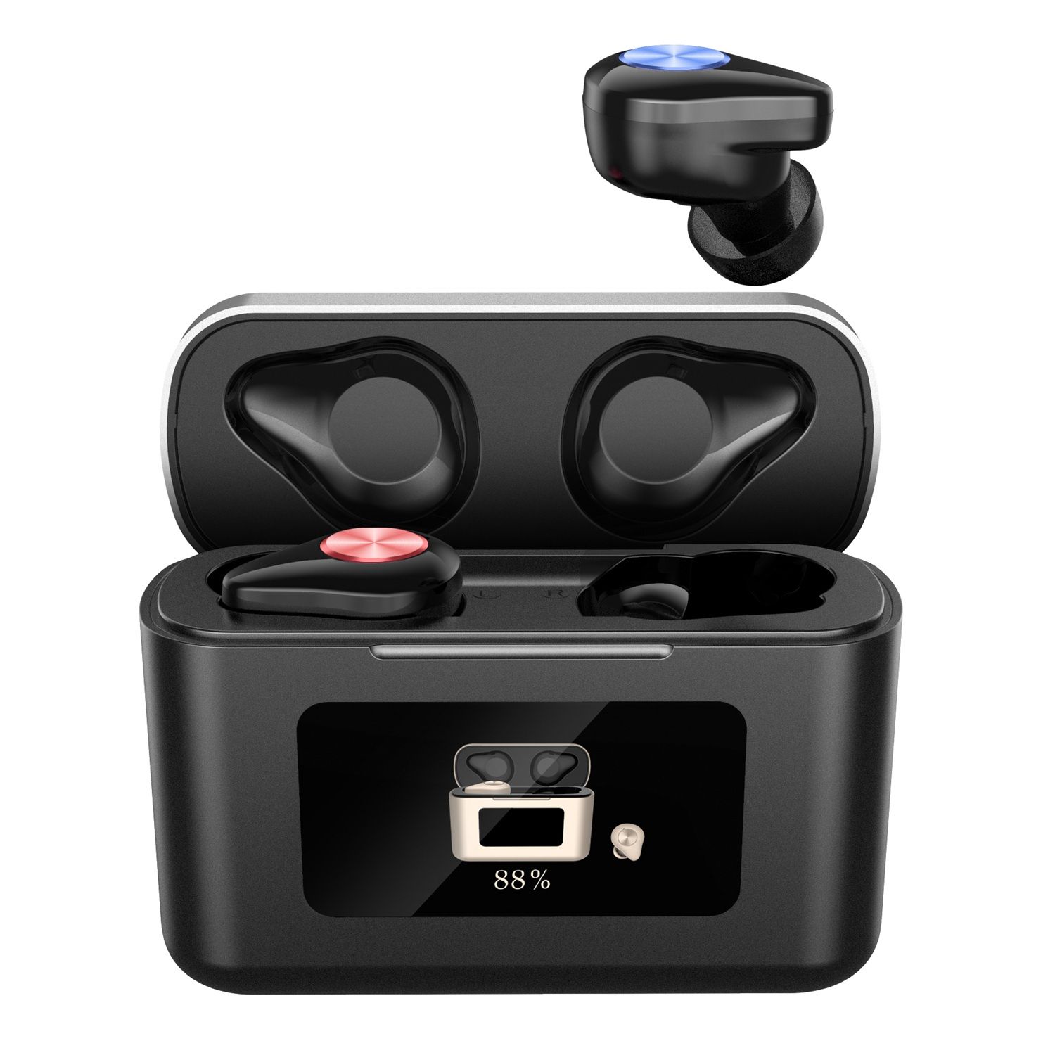 X16 Bluetooth Headset, TWS Multifunctional Digital Display Dynamic Color Screen Game Bluetooth 5.0 Wireless Headset