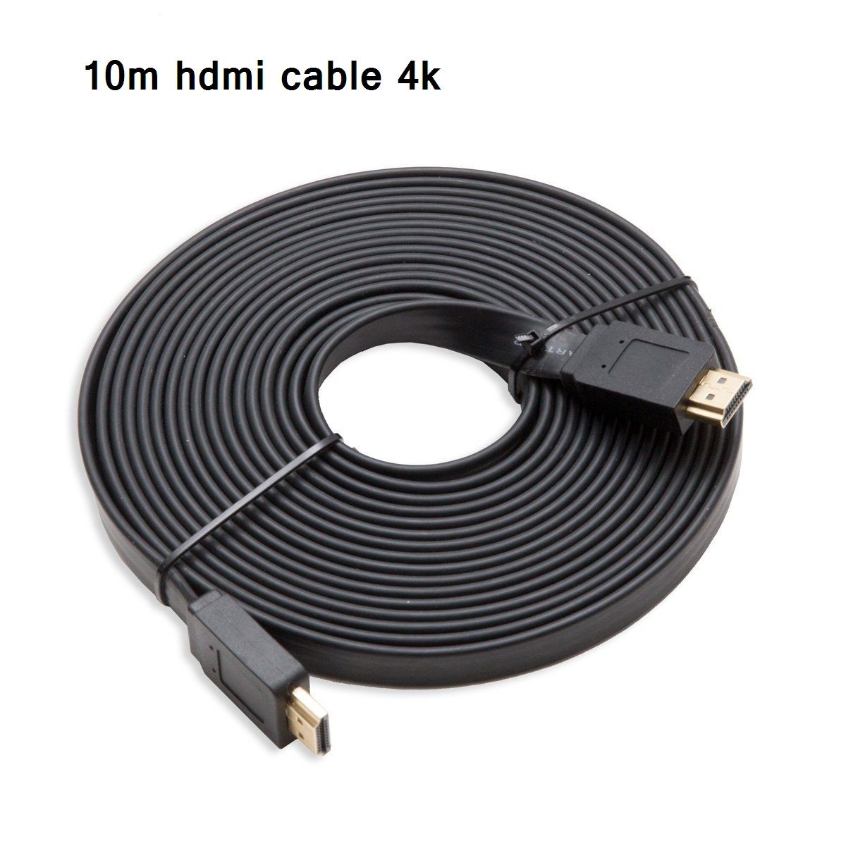 10 Meter High Speed dbl HDMI Cable Flat - Black 4k Supported