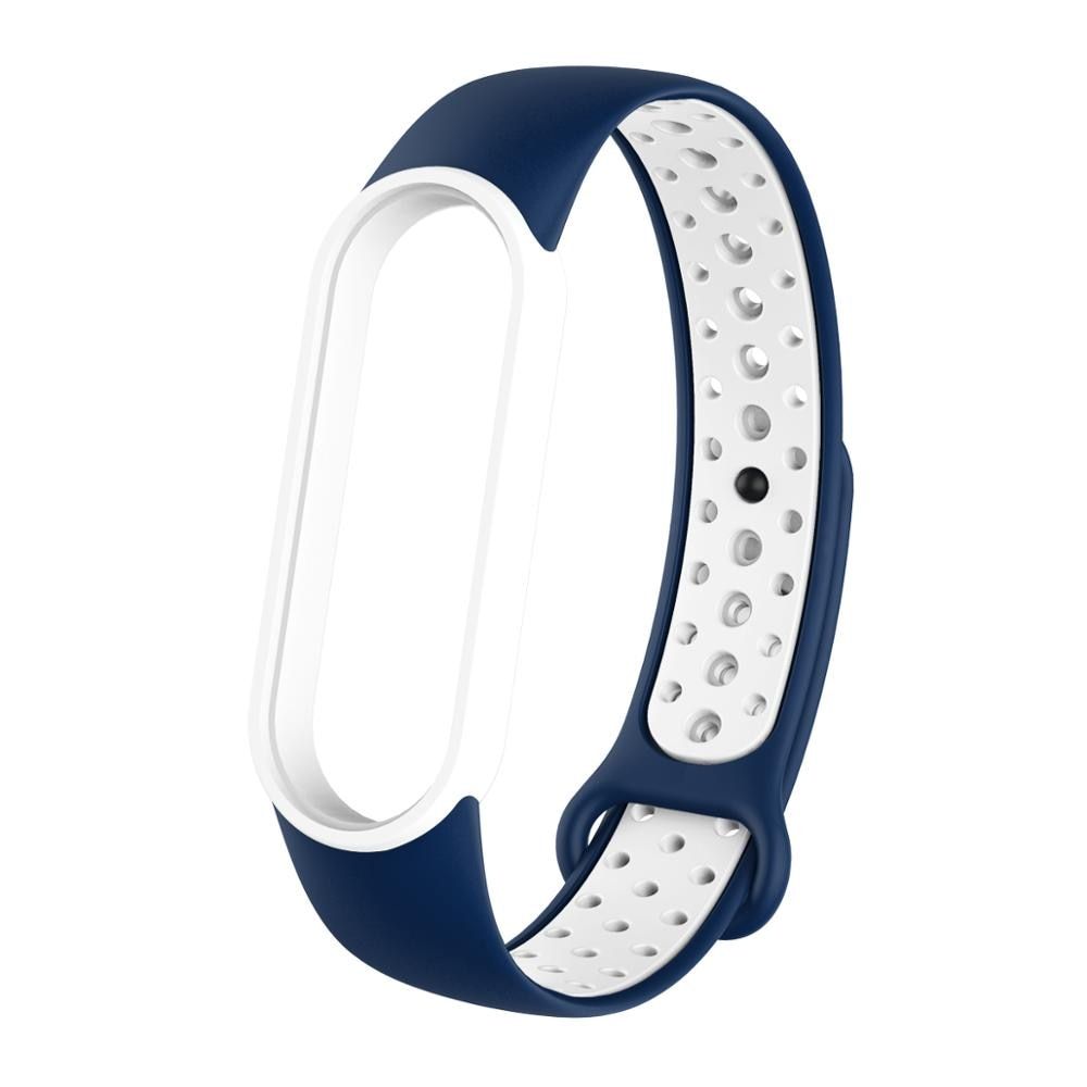 Silicone belt watchband For Xiaomi Mi Band 5 / 6 smartwatch strap Sport Double color Bracelet Replacement TPU Fashion wristband