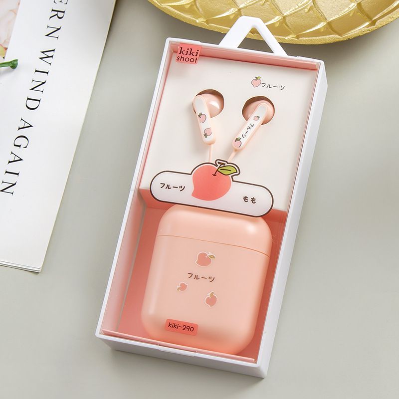 Kiki Cartoon Boxed Headset In-Ear Wired Mobile Phone Headset Earplug Universal Storage Headset