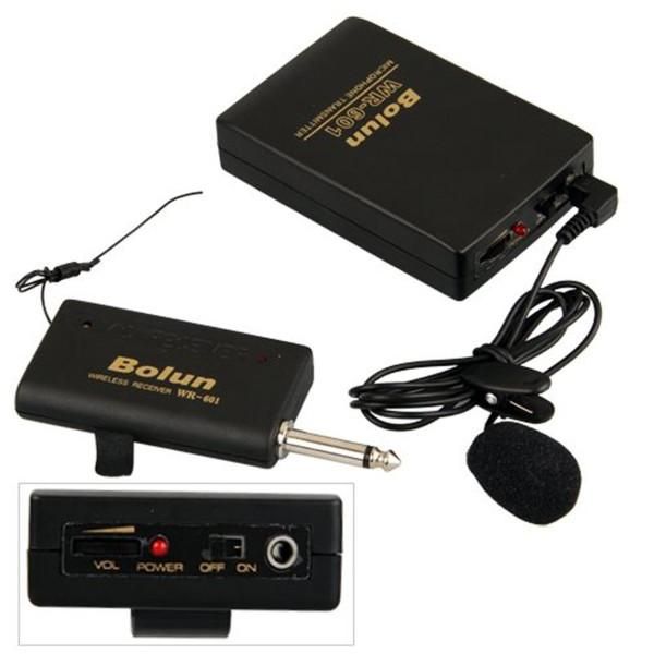 BOLUN WR601 Microphone System Clip FM Transmitter Wireless Receiver Set +  ！