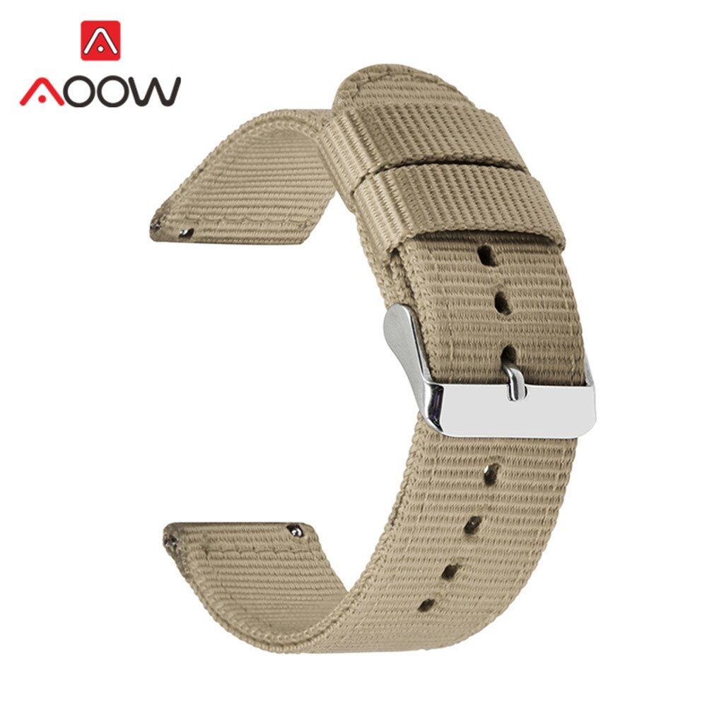 Durable Nylon Band Strap 18mm 20mm 22mm 24mm for Samsung Galaxy Watch Active 2 40mm 44mm 42mm 46mm Gear S2 S3 Amazfit Bracelet