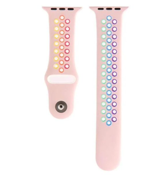 42mm/44mm Silicone Fashion Rainbow color Strap For SmartWatch