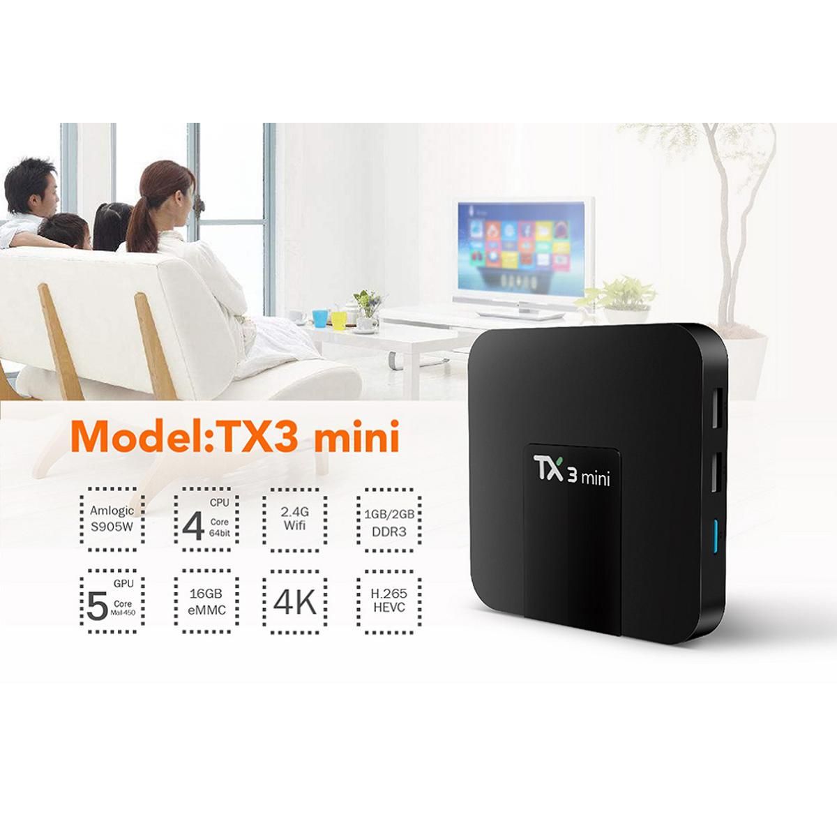 TX3 Mini Android 7.1 Smart TV BOX Amlogic S905W Quad Core Set Top Box H.265 4K WiFi Media Player