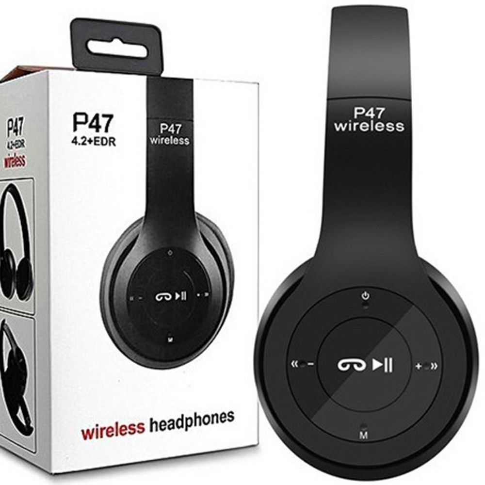 P47 Wireless Bluetooth Headphone ( 1 Aux Audio Cable & 1 Charging Cable )
