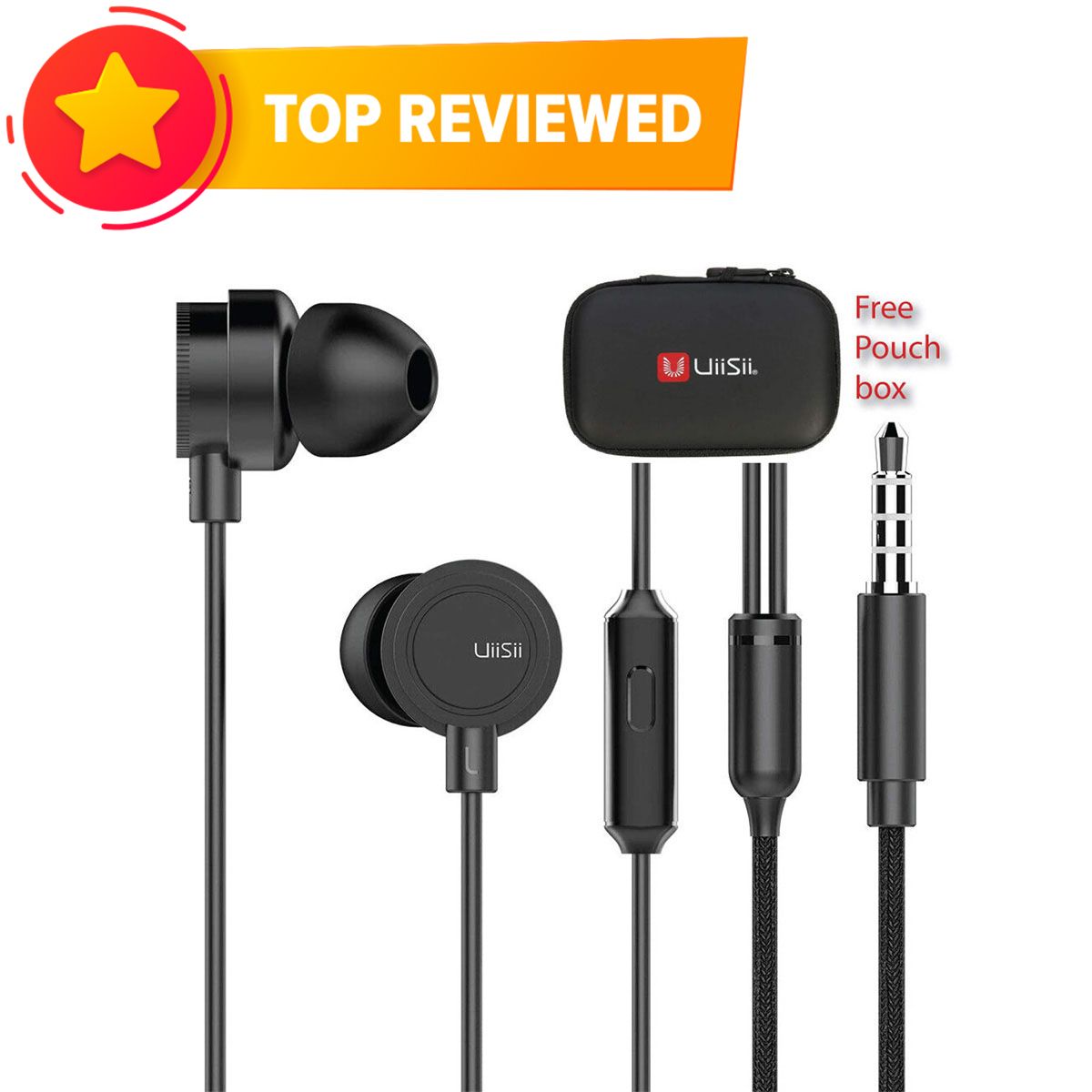 Uiisii HM13 Wired Noise Cancelling Heavy Bass Music In-Ear with Mic Earphone