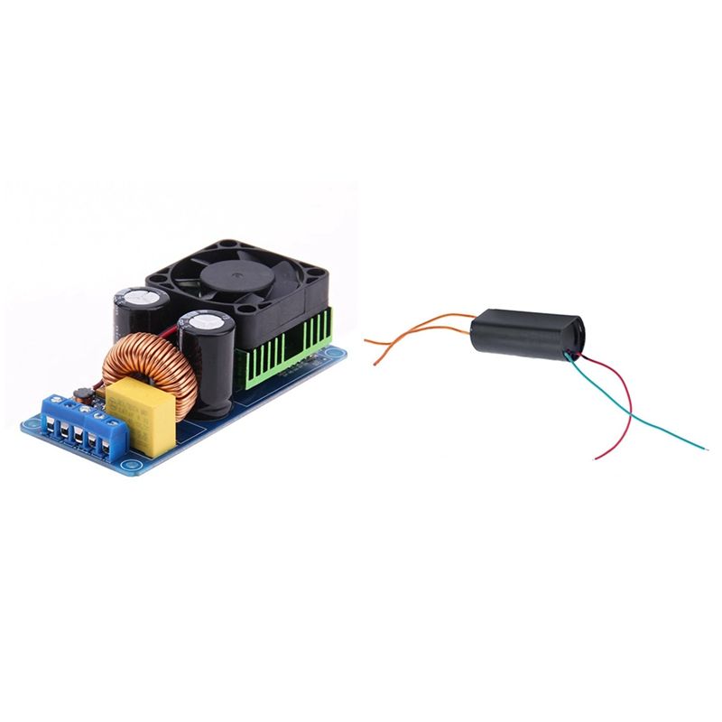 BRADOO- IRS2092S 500W Mono Channel Digital Amplifier with DC 3V-6V to 400KV Boost Step-Up Power Module High-Voltage Generator