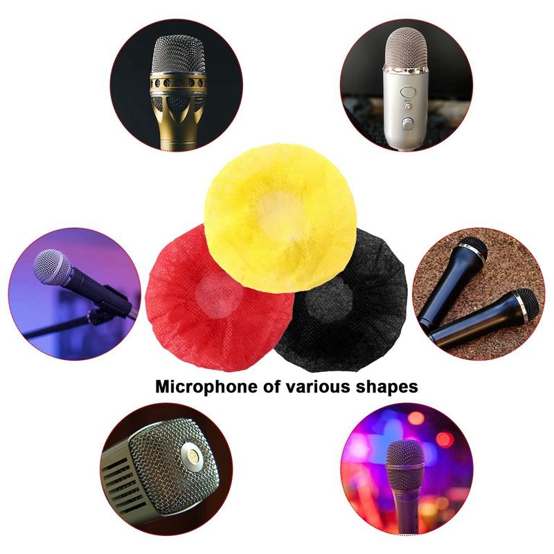 200 Pieces Disposable Microphone Cover Non-Woven Microphone Cover for KTV Recording Room s Gathering